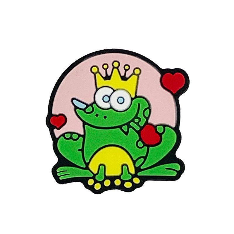 20pcs Silicone Focal Beads Crown Frog Sitting Pose