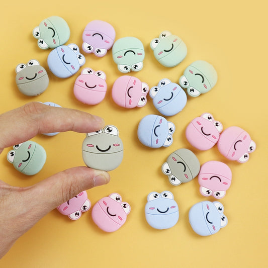Silicone Focal Beads Cartoon Frog Character Front Facing