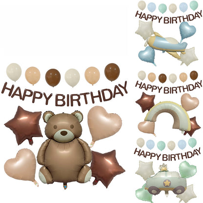 Bear Shaped Foil Balloon Set Birthday Party Decoration 1Set 2