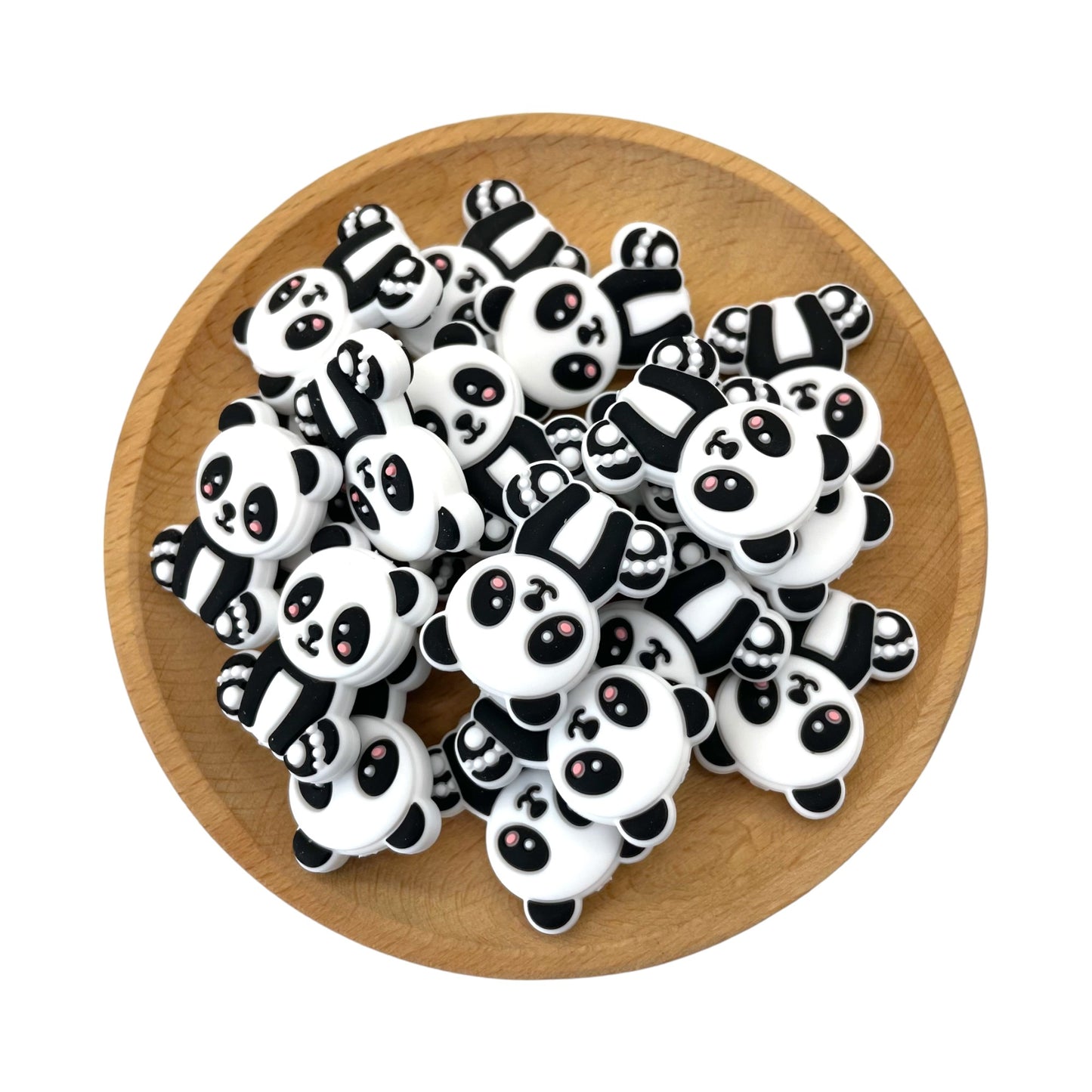 20pcs Silicone Focal Beads Panda Sitting Pose 2