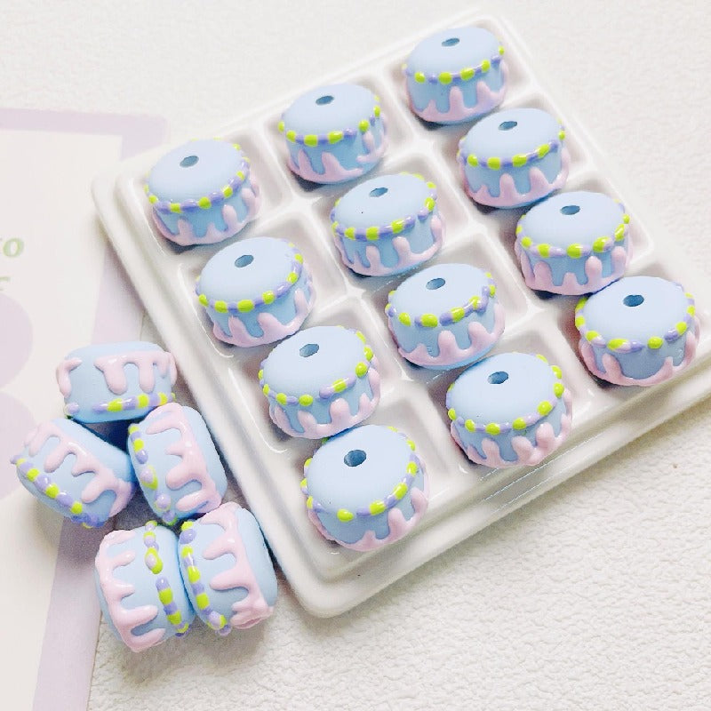10pcs 14x20mm Cake Acrylic Beads DIY Bracelet Making 11