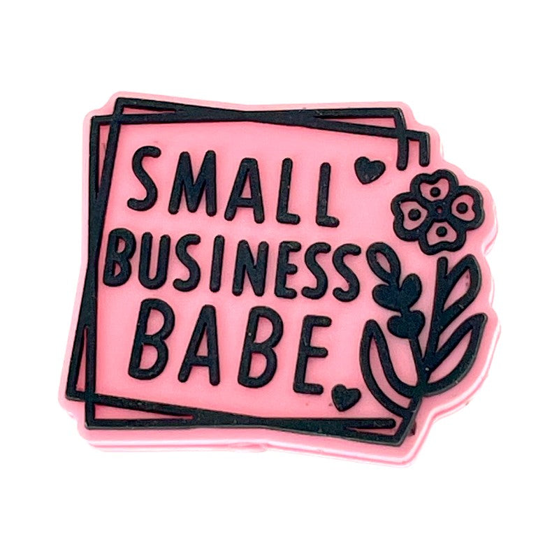 20pcs Silicone Focal Beads Small Business Babe Floral Frame