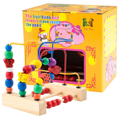 Wooden Flower and Bird Bead Maze Montessori Toys