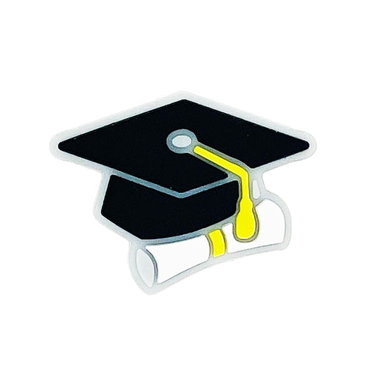 20pcs Silicone Focal Beads Graduation Cap With Diploma Detail
