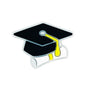 20pcs Silicone Focal Beads Graduation Cap With Diploma Detail