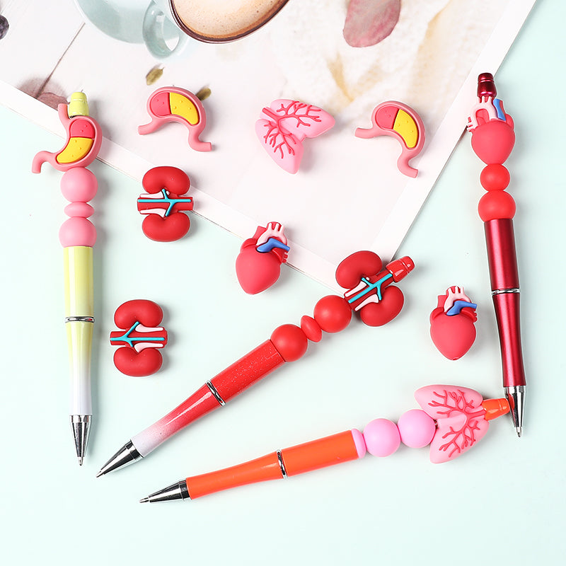 20Pcs Silicone 3D Focal Beads Cartoon Organs Detailed Design 8