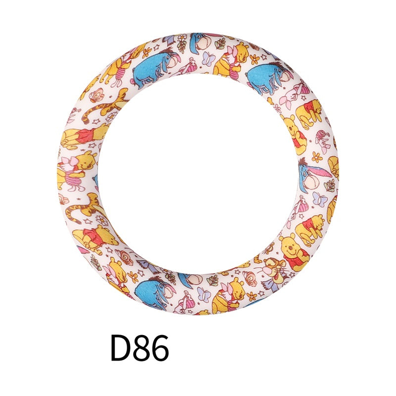 65mm Printed Silicone Beads Rings 39