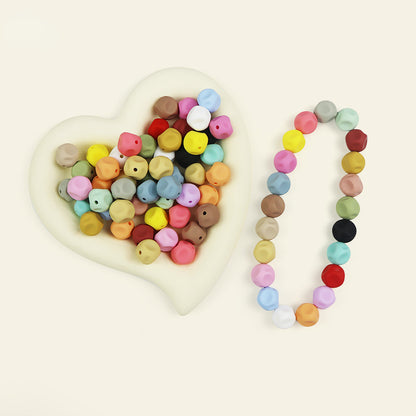 50pcs 15mm Irregular Silicone Beads Solid Color 3