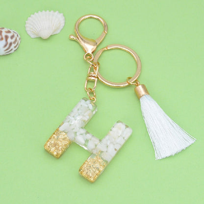 Tassel Letter Keychain A to Z Resin Initial Charm 11