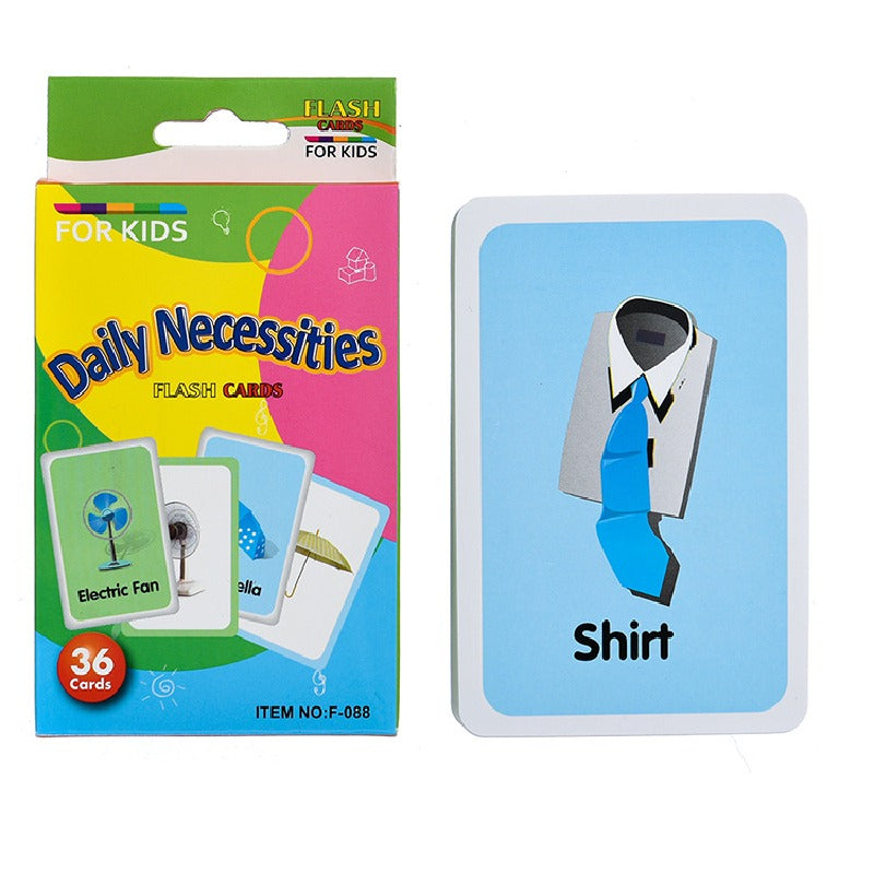 Educational Flash Cards Fruit Vegetable Daily Necessities for Kids 7