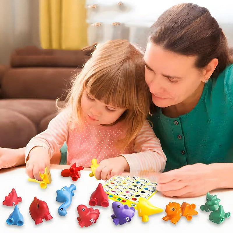 Plastic Alphabet Dinosaur Pairing Montessori Toys for Kids 2
