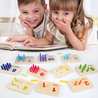Wooden Montessori Toys Color Matching Number Pairing Board 4
