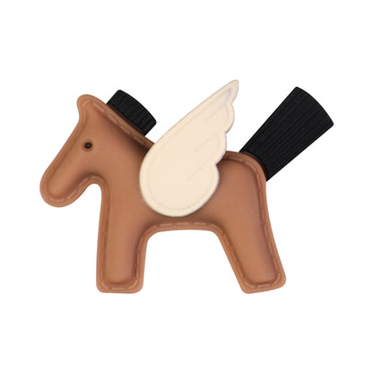 20Pcs Silicone 3D Focal Beads Flying Horse Brown Yellow Wings Tail 11