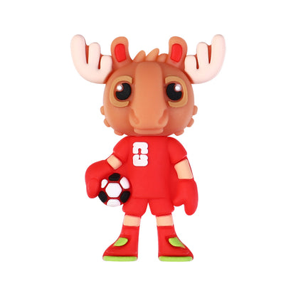 20Pcs Silicone 3D Focal Beads World Cup Mascot Holding Soccer Ball 12