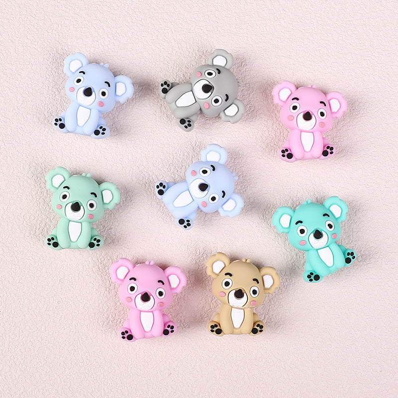 20Pcs Silicone 3D Focal Beads Sitting Koala Front Facing 4
