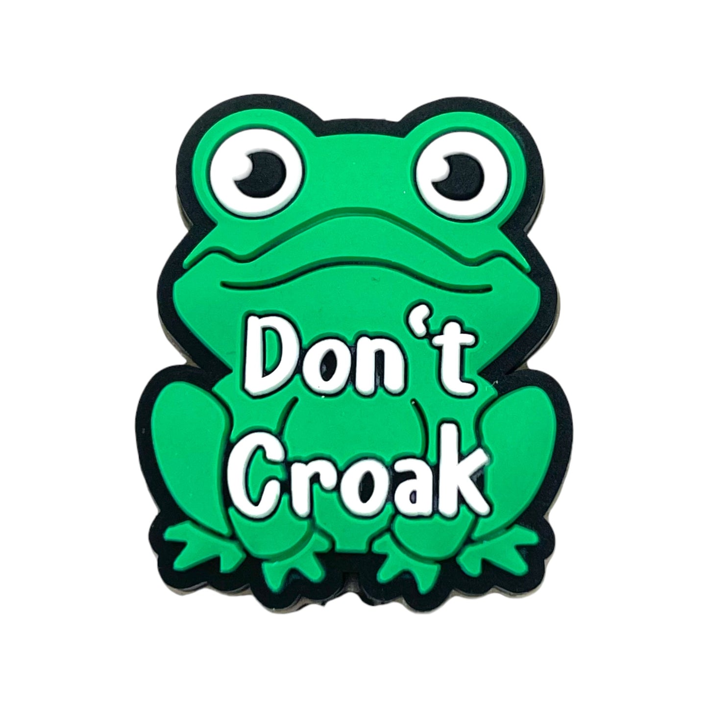 20pcs Silicone Focal Beads Frog Character with Don't Croak Text