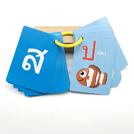 Educational Paper Flash Cards Thai Language Learning Toy 6.2x8.8cm