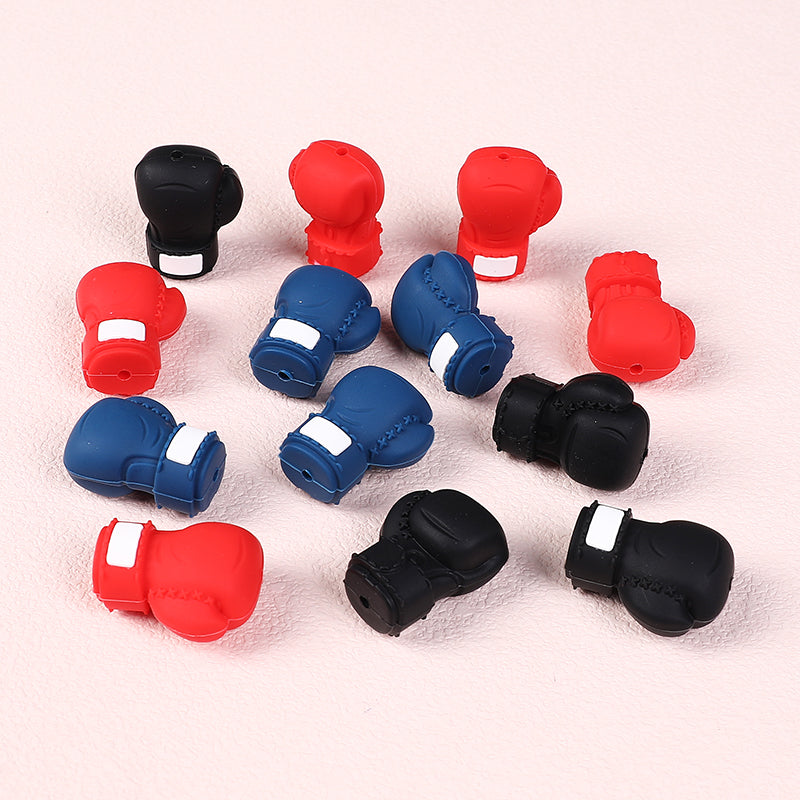 20Pcs Silicone 3D Focal Beads Boxing Gloves Front Facing 3