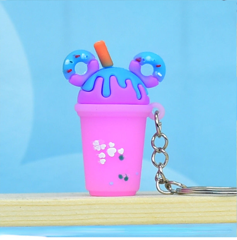 Milk Tea Soft Rubber Keychain Cute Drink Charm 8
