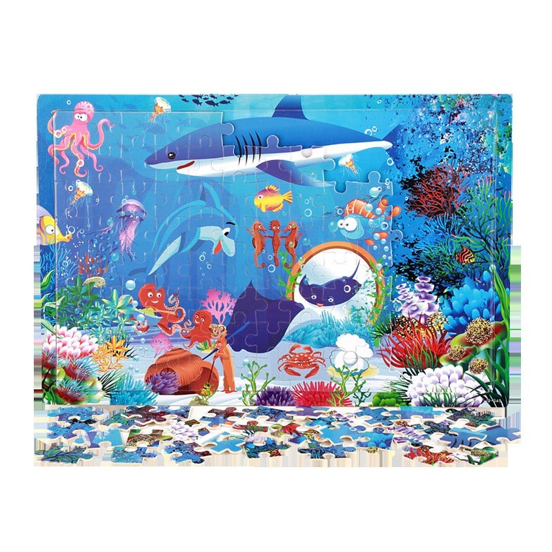 Wooden Puzzle Educational Toy Digital Early Learning 100 Pieces 5