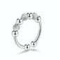Adjustable Metal Fidget Ring with 7 Beads Anxiety Relief for Women Spinner Ring