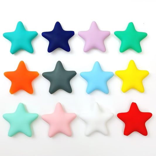 45mm Star Silicone Beads 20pcs