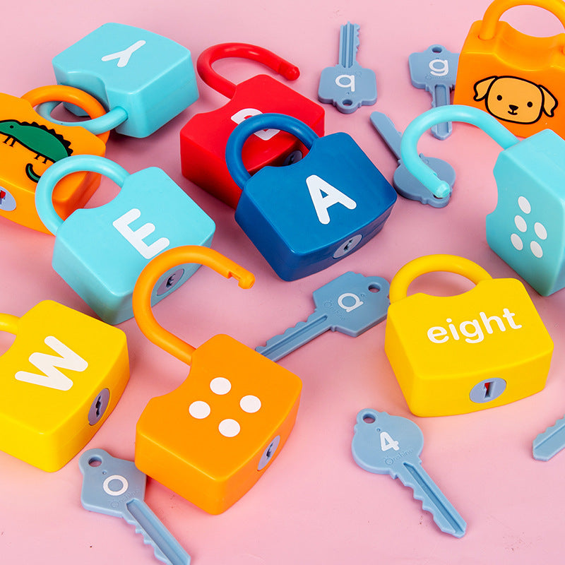 Wooden Montessori Toys Number Letter Key Pairing for Kids 2