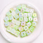 10pcs 14.5mm Light In The Dark Acrylic Cheese Cube Beads 9
