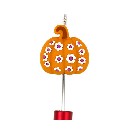 20Pcs Silicone 3D Focal Beads Halloween Flower Pumpkin Design 2