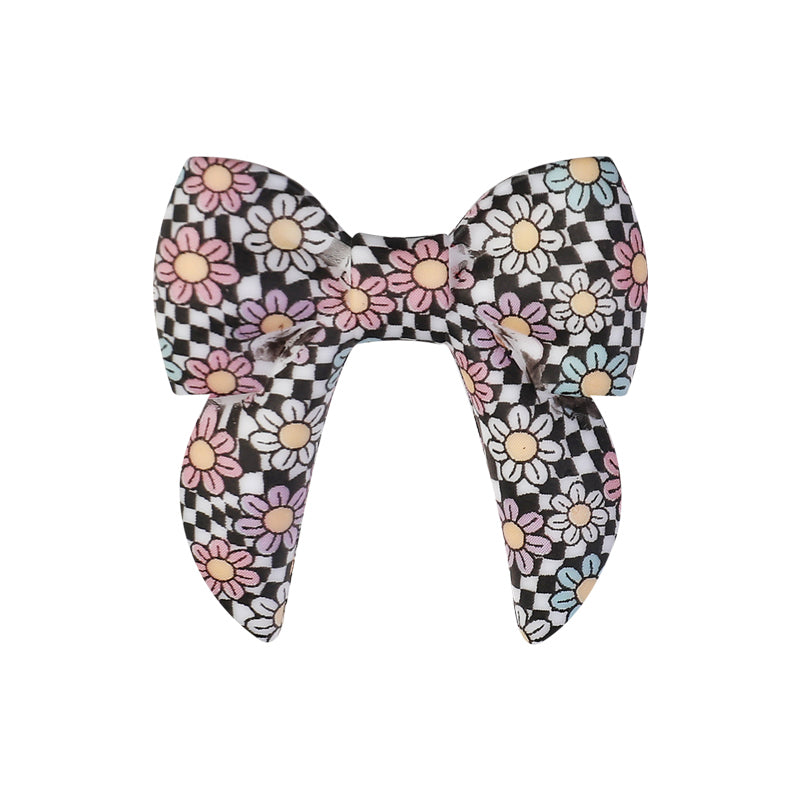 10Pcs Silicone 3D Focal Beads Colorful Bow Printed Shape 12