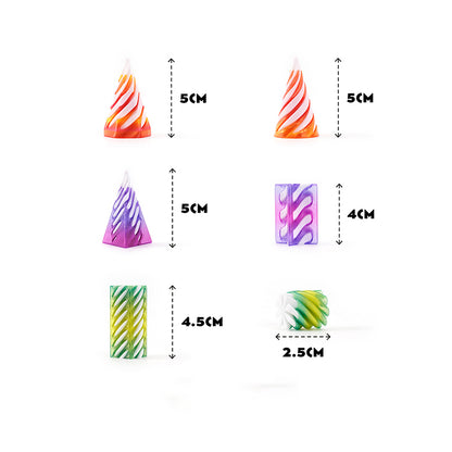 3D Printed Fidget Toy Flexible Spiral Cones 5cm