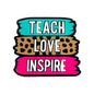 20pcs Silicone Focal Beads Teacher Love Inspire Painted Banner Design