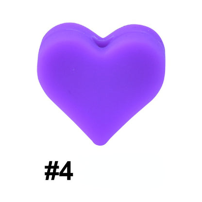 50pcs 14mm Heart Silicone Beads Colorful Diy Teether Accessories 8