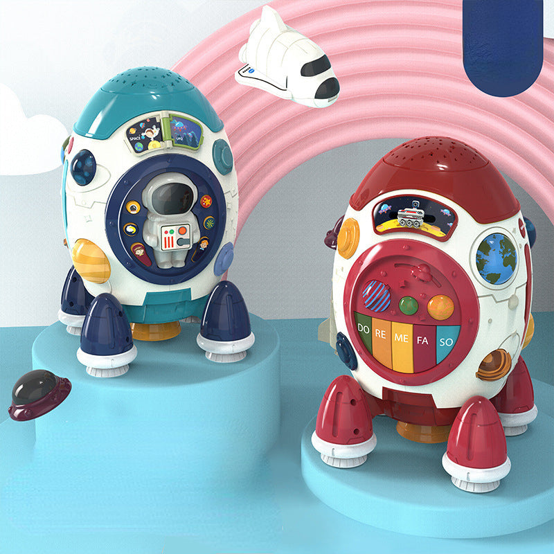 Plastic Kids Aviation Rocket Music Drum Educational Toy