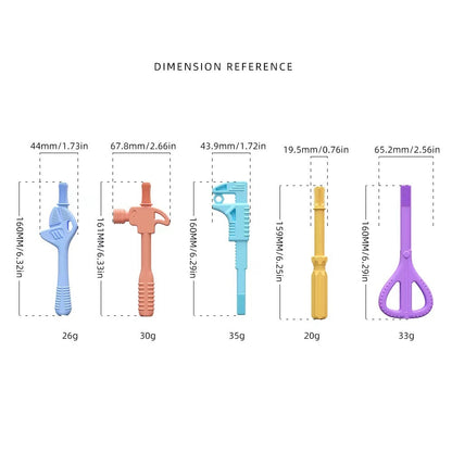 Silicone Tool Shape Teething Toy Baby Teether Set 4