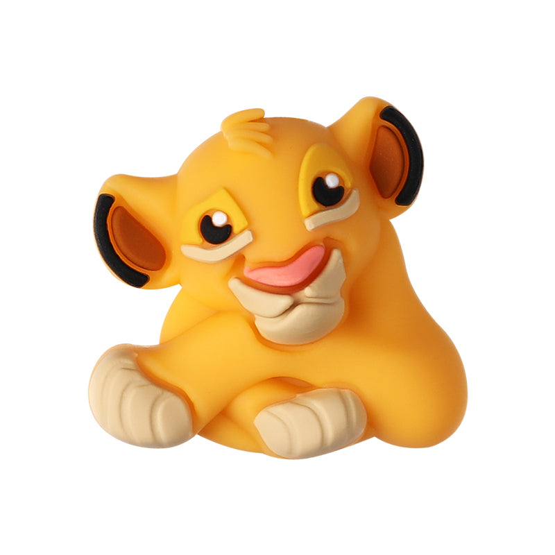 20Pcs Silicone 3D Focal Beads Round Ear Mouse Character Yellow Bear Round Tummy Large Gray Elephant Big Ears 12