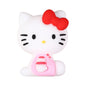 20Pcs Silicone 3D Focal Beads White Cat No Mouth Red Bow Wearing Clothes 12