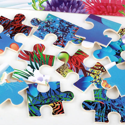 Wooden Puzzle Educational Toy Digital Early Learning 100 Pieces 4