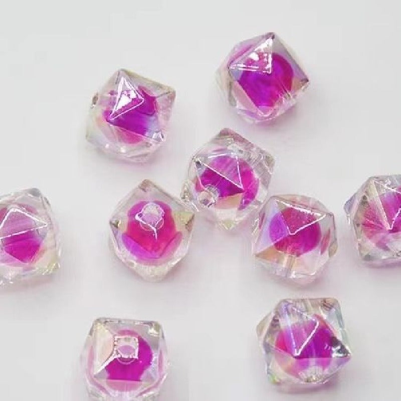 200pcs 16mm Diamond Acrylic Beads Transparent for Jewelry Making 3