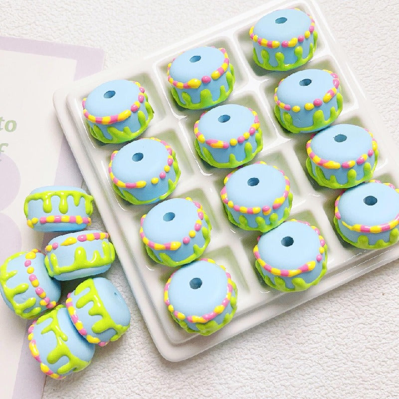10pcs 14x20mm Cake Acrylic Beads DIY Bracelet Making 8