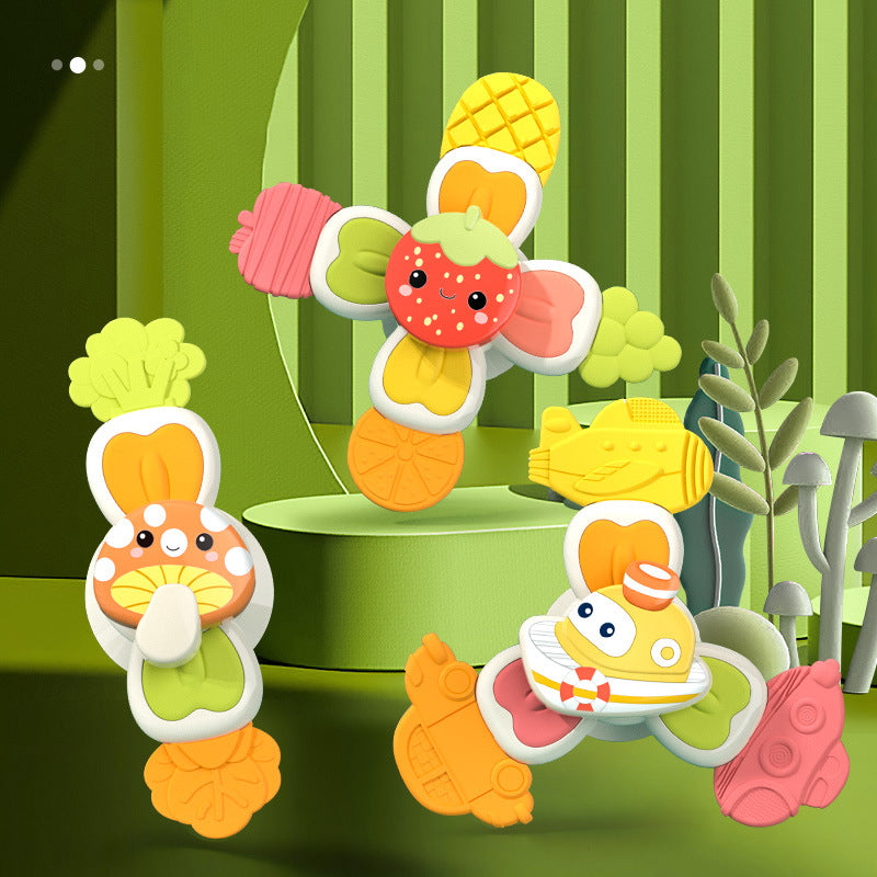 Mushroom Suction Cup Spinning Bath Toy for Toddlers 2