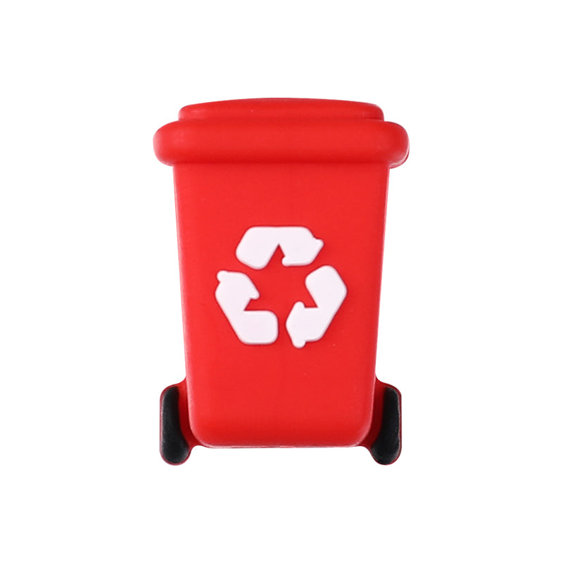 Silicone 3D Focal Beads Sanitation Series Recycling Bin and Cap Designs 15