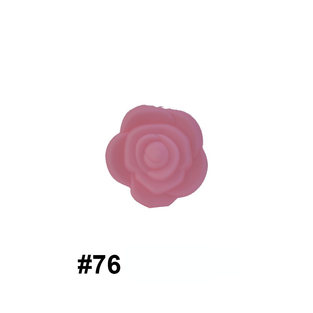 50pcs Silicone Focal Beads Rose Flower Double-Sided Design 29