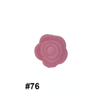 50pcs Silicone Focal Beads Rose Flower Double-Sided Design 29