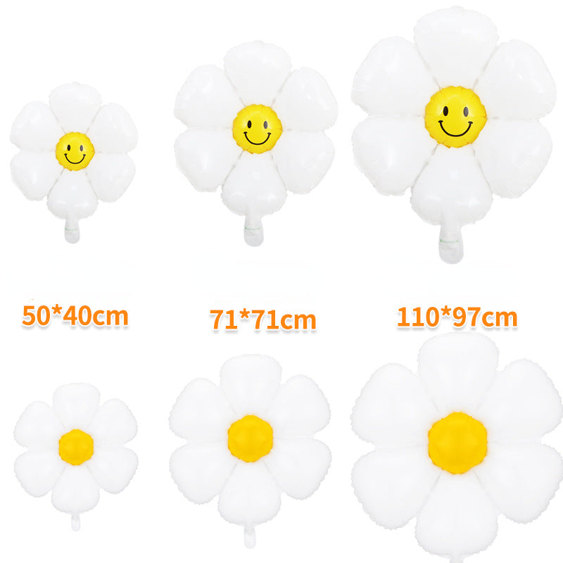 White Daisy Foil Balloons Party Decoration 50pcs