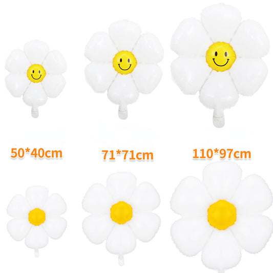 White Daisy Foil Balloons Party Decoration 50pcs