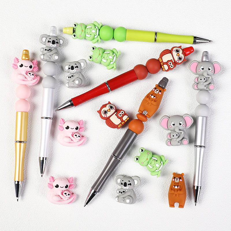 20Pcs Silicone 3D Focal Beads Mother Animals Holding Baby Detail 8