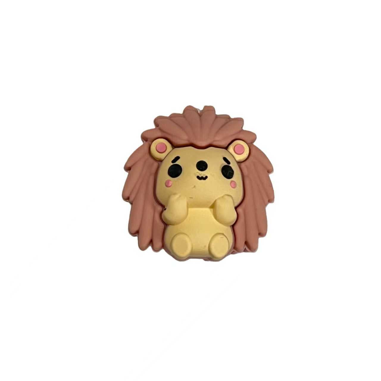 20Pcs Silicone 3D Focal Beads Cute Hedgehog Sitting Pose 3