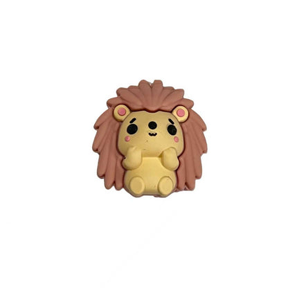 20Pcs Silicone 3D Focal Beads Cute Hedgehog Sitting Pose 3