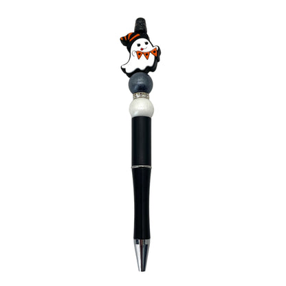 20pcs Silicone Focal Beads Halloween Ghost Wearing Witch Hat 3